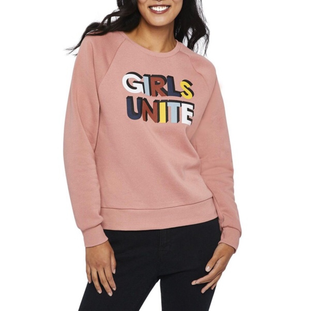 George Pink Crew Neck Pullover Sweatshirt Size S